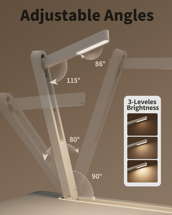 Laptoptisch Betttisch, SAIJI Bett Tisch mit LED Lampe, Höhen Winkel verstellbar, mit Buchständer, Sc