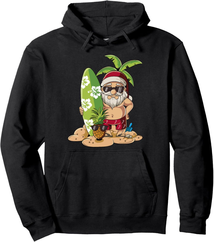 Weihnachtsmann Comic Weihnachten Am Strand Pullover Hoodie
