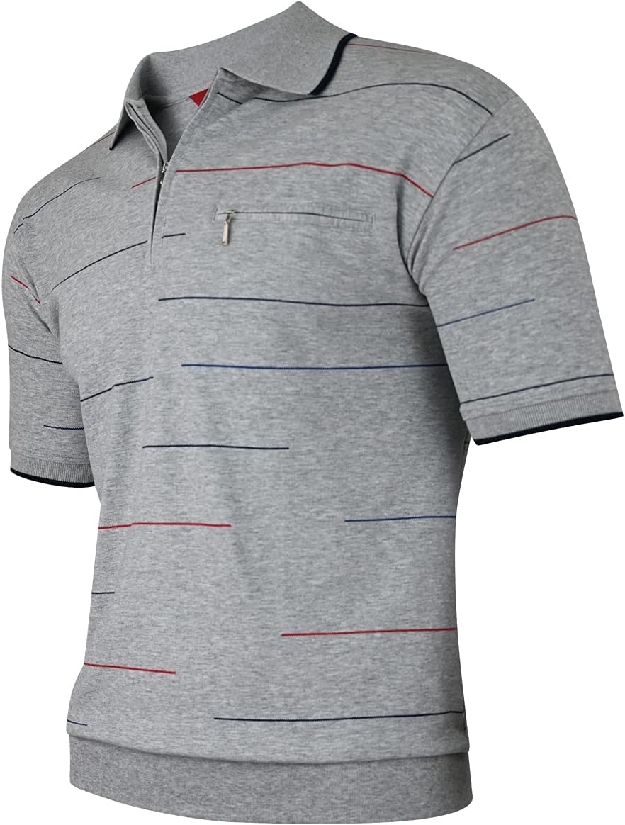 Soltice Herren Kurzarm Poloshirts, Gestreifte Poloshirts, Blousonshirts, Golfshirts mit Brusttaschen