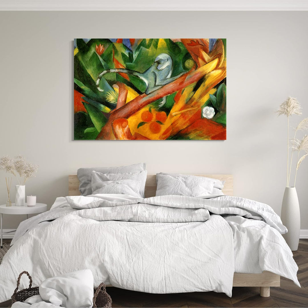 Printed Paintings Leinwand (80x60cm): Franz Marc - Das Äffchen (1912) 80x60 cm, 80x60 cm