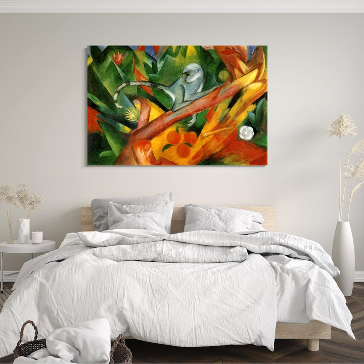 Printed Paintings Leinwand (80x60cm): Franz Marc - Das Äffchen (1912) 80x60 cm, 80x60 cm
