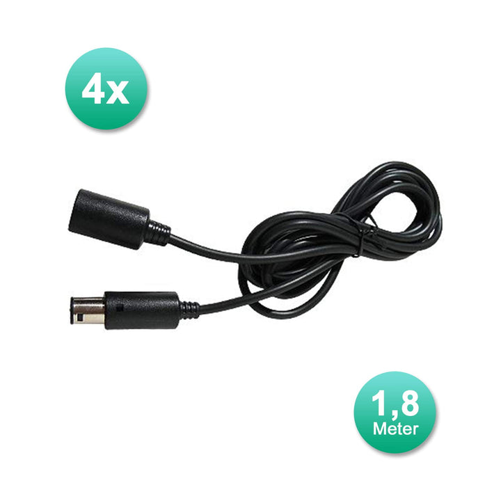 Eaxus® 4er Set GameCube Controller Verlängerungskabel 1,8 Meter Länge - für GC Controller/Gamepad/Jo