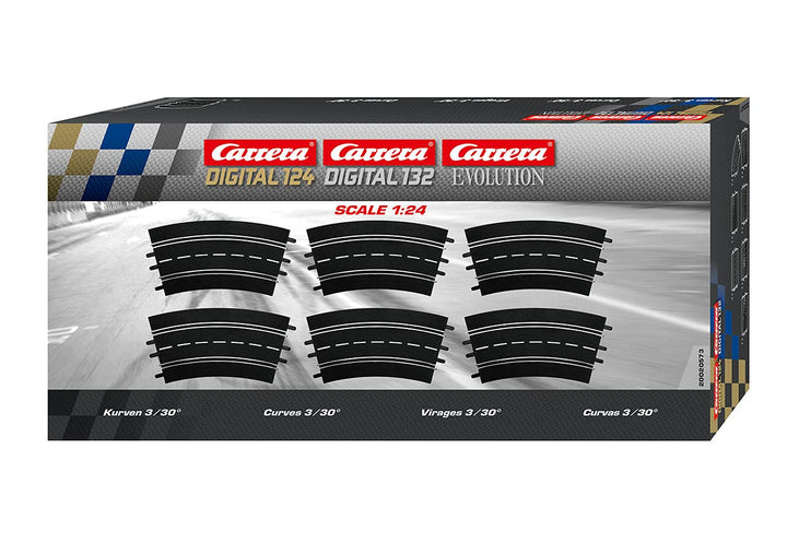 Carrera 132/124 20573 Kurve 3/30°, 6 Stück