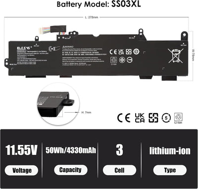 BLESYS 933321-855 Akku für HP EliteBook 820 G5, EliteBook 830 G5, EliteBook 830 G6, EliteBook 840 G5