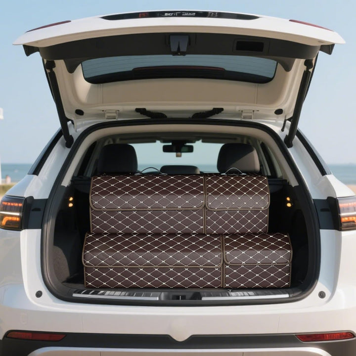 Ergocar Kofferraum Organizer Luxus-PU-Leder Aufbewahrungstasche Organizer Wasserdicht Faltbar Koffer