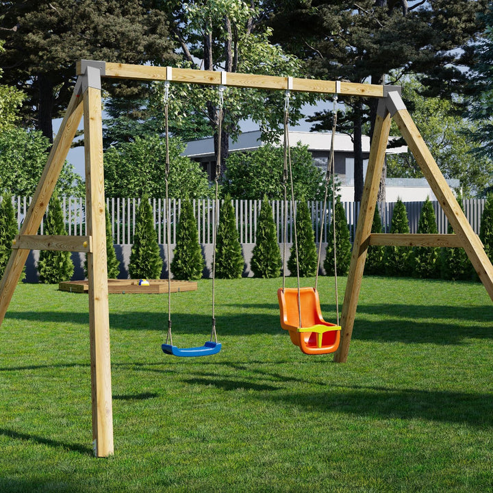 TRIBECCO® Vierkant Schaukelverbinder 90/90mm (100°, Grau) aus pulverbeschichtetem Stahlblech für Gar