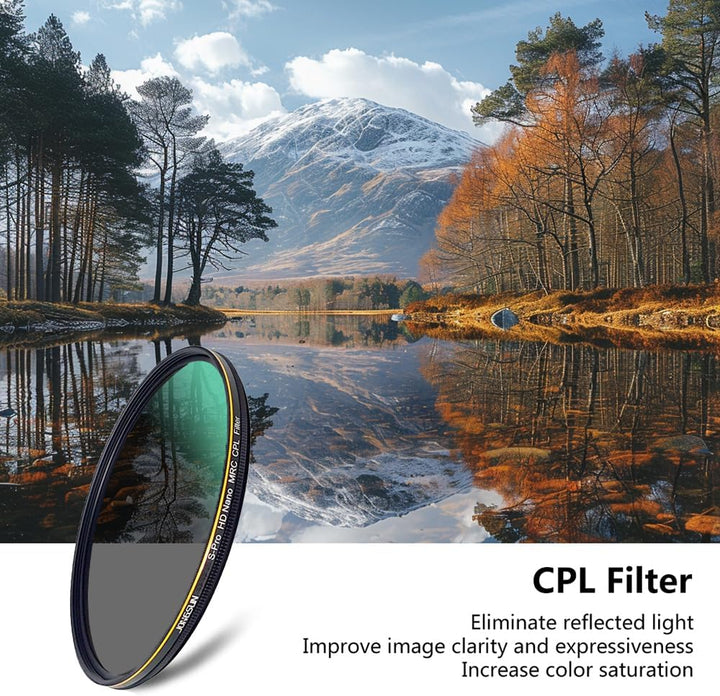 JONGSUN Polfilter 62mm, Zirkularer Polarisationsfilter, S-Pro HD Nano MRC16, 16-Schichten Mehrlagenb