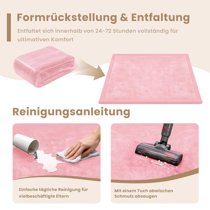 ACOMOPACK Baby Spielmatte aus 3,5 cm dickem Memory-Schaumstoff, 180x 200 cm, Kinder Laufstallmatte f