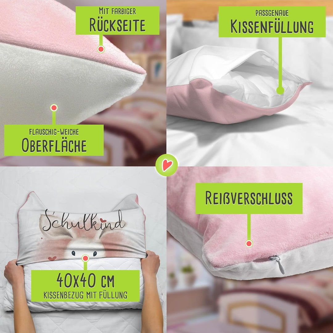 PR Print Royal Einschulung Geschenke-Set - Schulkind mit Name und Jahr personalisiert - Hase, person