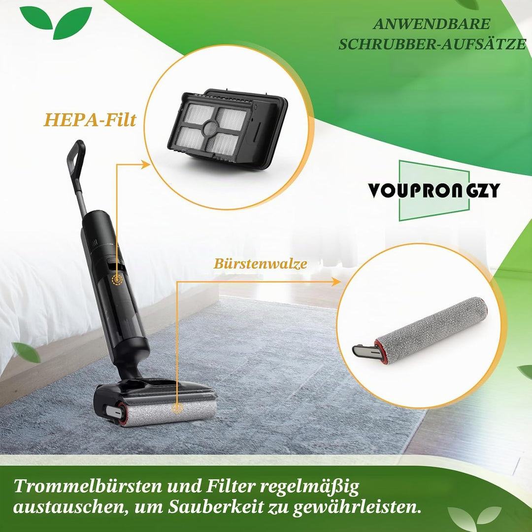 2 Bürstenrollen 4 Filter Ersatzteile für Dreame H15 Pro / H15 Mix / H12 Pro FlexReach Bürstenrollen/