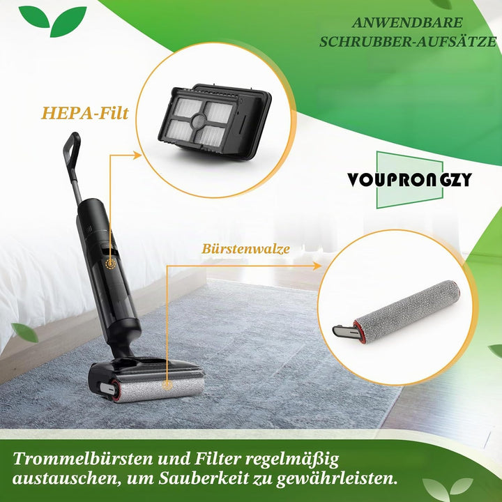 2 Bürstenrollen 4 Filter Ersatzteile für Dreame H15 Pro / H15 Mix / H12 Pro FlexReach Bürstenrollen/