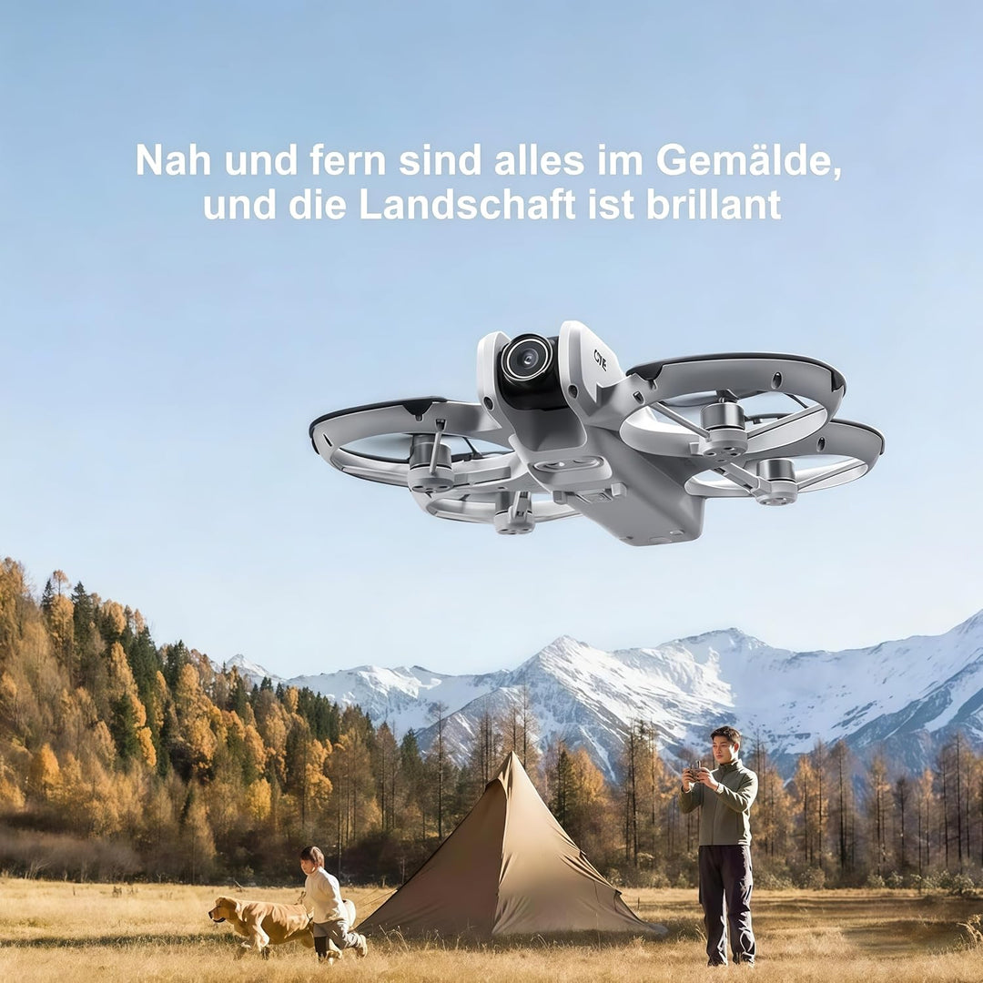 RC Drohne mit Dual Kamera, Propellerschutz für mehr Sicherheit, LED Beleuchtung – Bürstenloser Motor