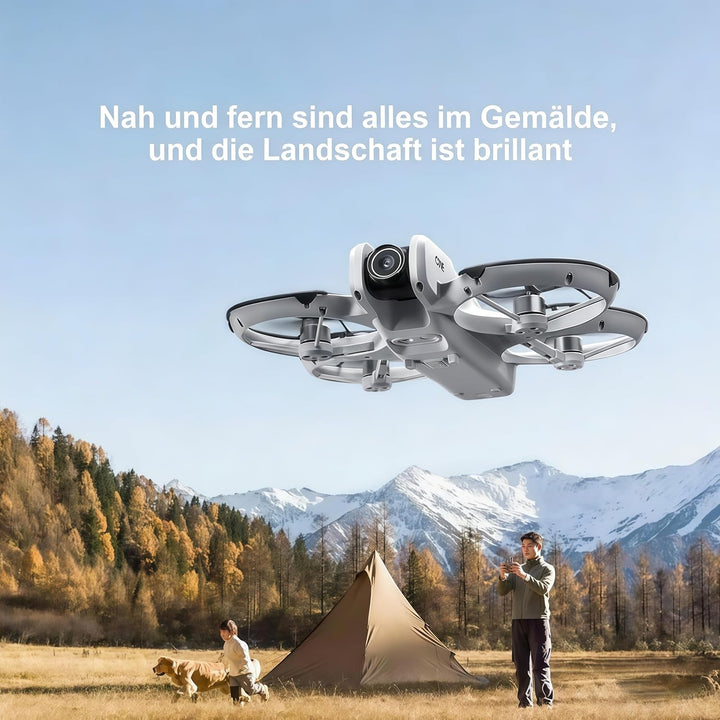 RC Drohne mit Dual Kamera, Propellerschutz für mehr Sicherheit, LED Beleuchtung – Bürstenloser Motor