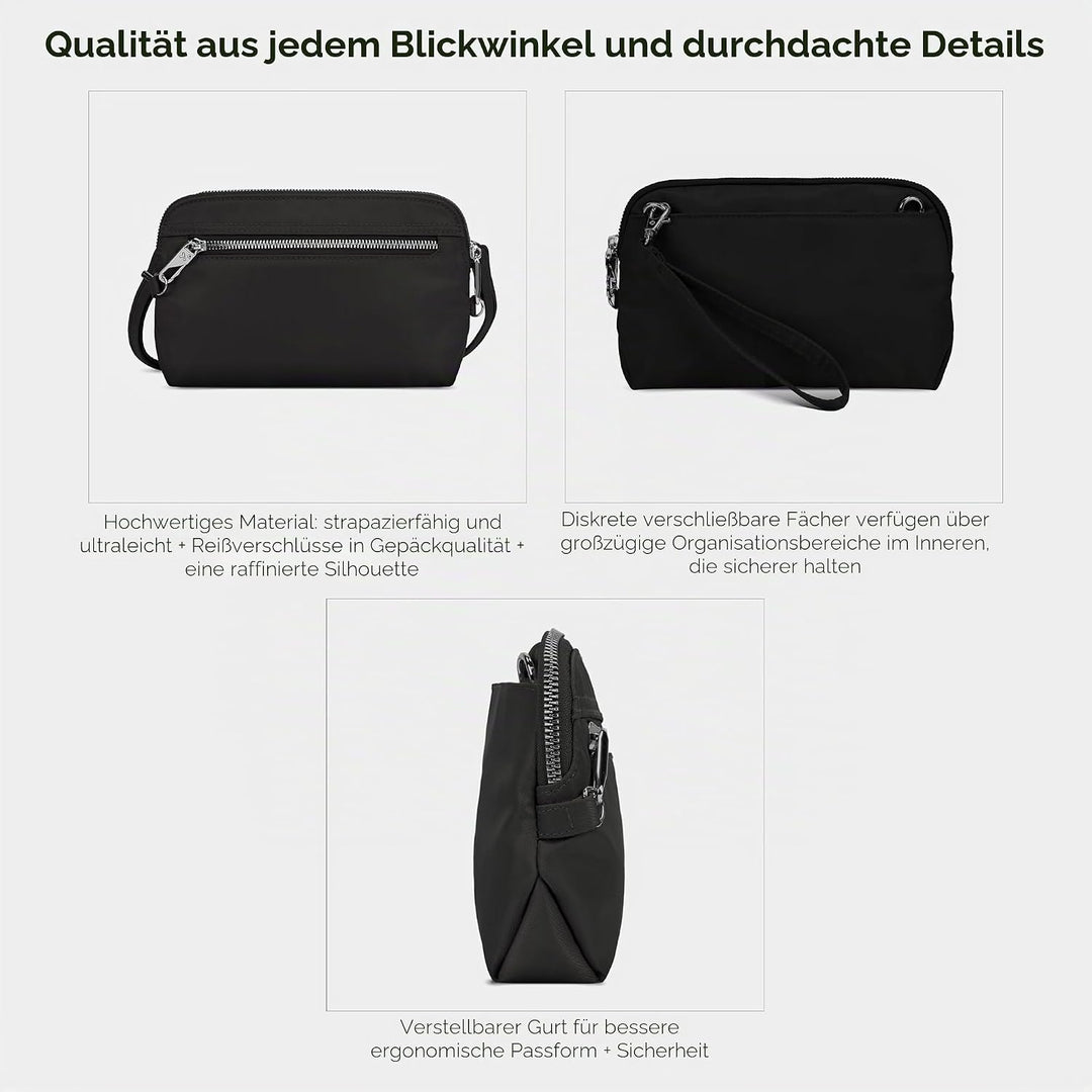 Travelon Damen Anti-theft Tailored Convertible Crossbody Clutch Umhängetasche Einheitsgrösse Onyx, E