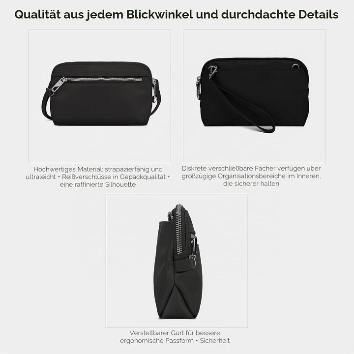 Travelon Damen Anti-theft Tailored Convertible Crossbody Clutch Umhängetasche Einheitsgrösse Onyx, E