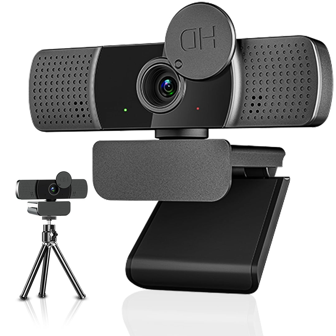 2K Full HD Webcam, Neefeaer USB Webcam mit Mikrofon und Abdeckung und Stativ, 85 Stichtfeld, Automat