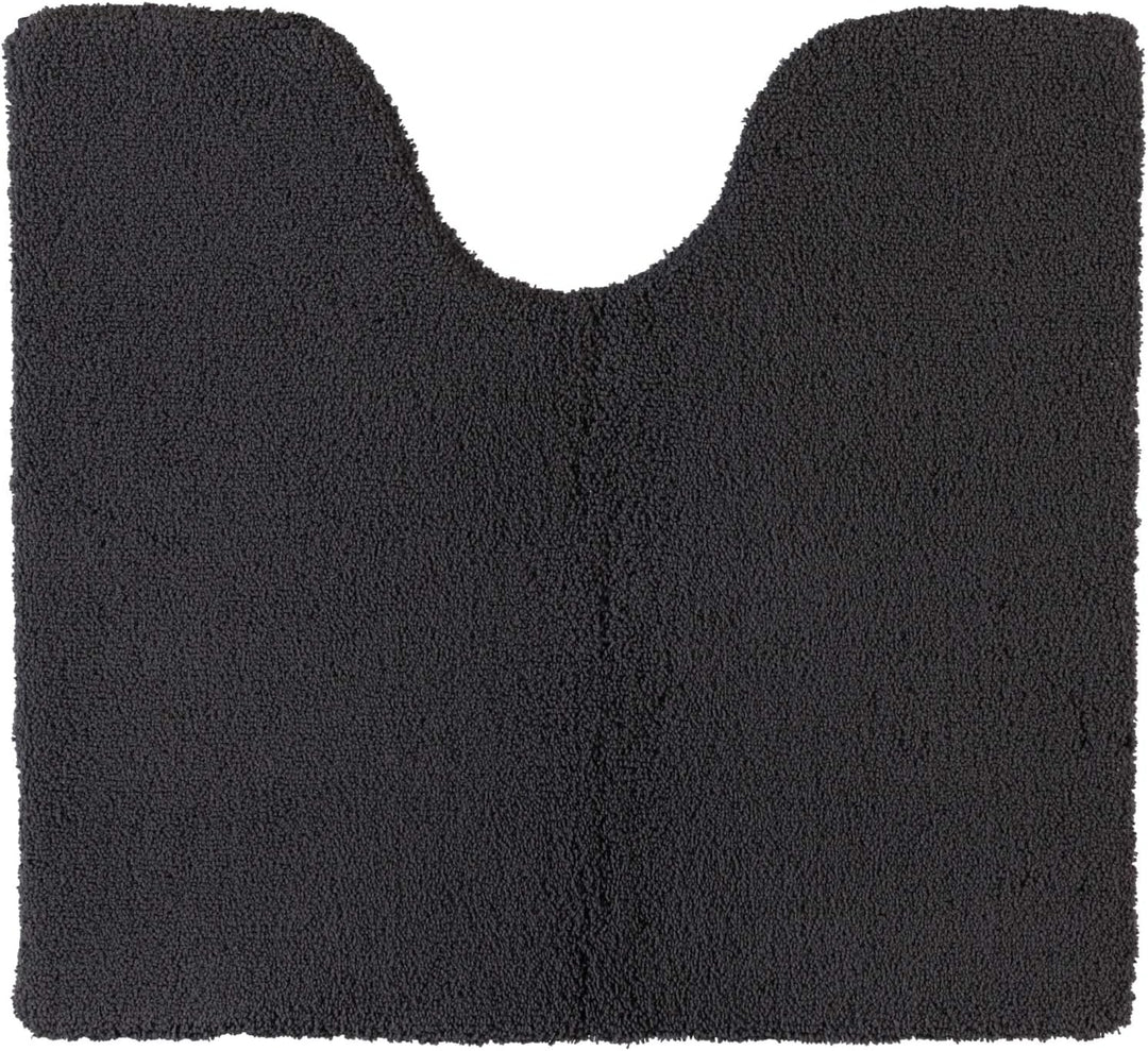 Rhomtuft Badteppiche Square Zinn - 02 Toilettenvorlage mit Ausschnitt 55x60 cm, Toilettenvorlage mit