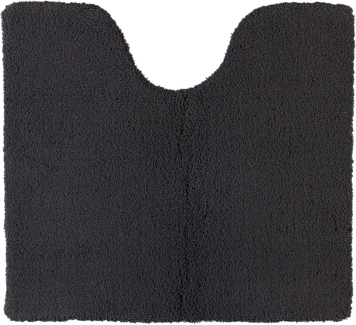 Rhomtuft Badteppiche Square Zinn - 02 Toilettenvorlage mit Ausschnitt 55x60 cm, Toilettenvorlage mit