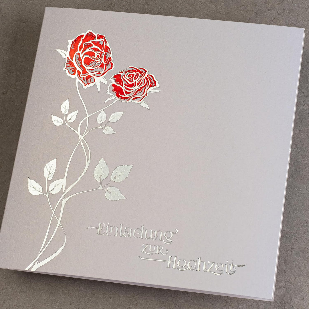 Art Nuvo HOCHZEITSEINLADUNGEN - SATZ 20 St, 135x135mm MIT BEDRUCKBAREN EINLAGEN UND UMSCHLÄGEN FÜR H
