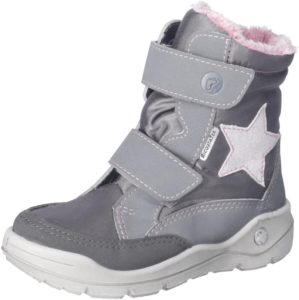 RICOSTA Mädchen Winterstiefel LAIZA | Kinder Boots | WMS:Mittel | RicostaTEX 27 EU Grau 460, 27 EU G