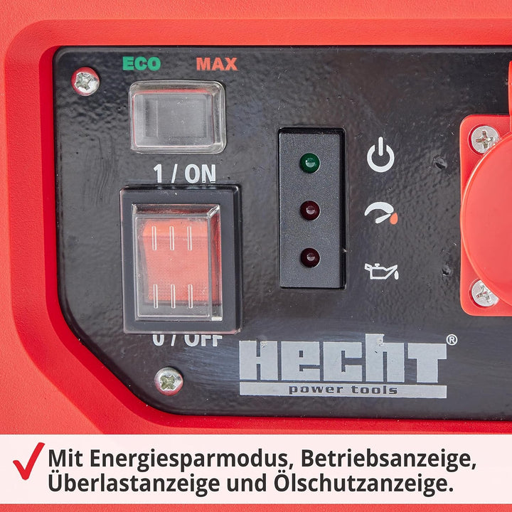 HECHT Inverter - Stromerzeuger Notstromaggregat – 4,5 Liter Benzin Tank – 5 Stunden Laufzeit – leise