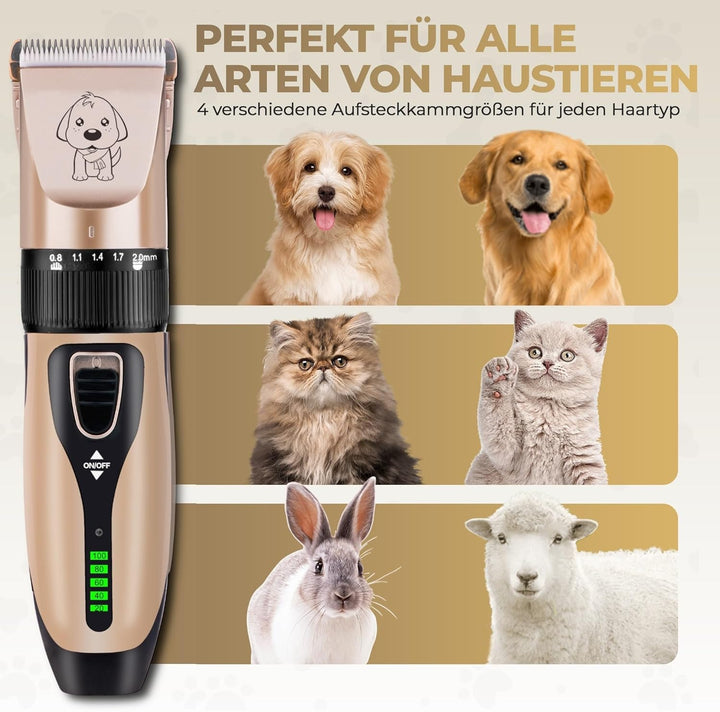 GLOBAL TECH Leise Hundeschermaschine, Professionelle Schermaschine Elektrische Hundetrimmer Tierhaar