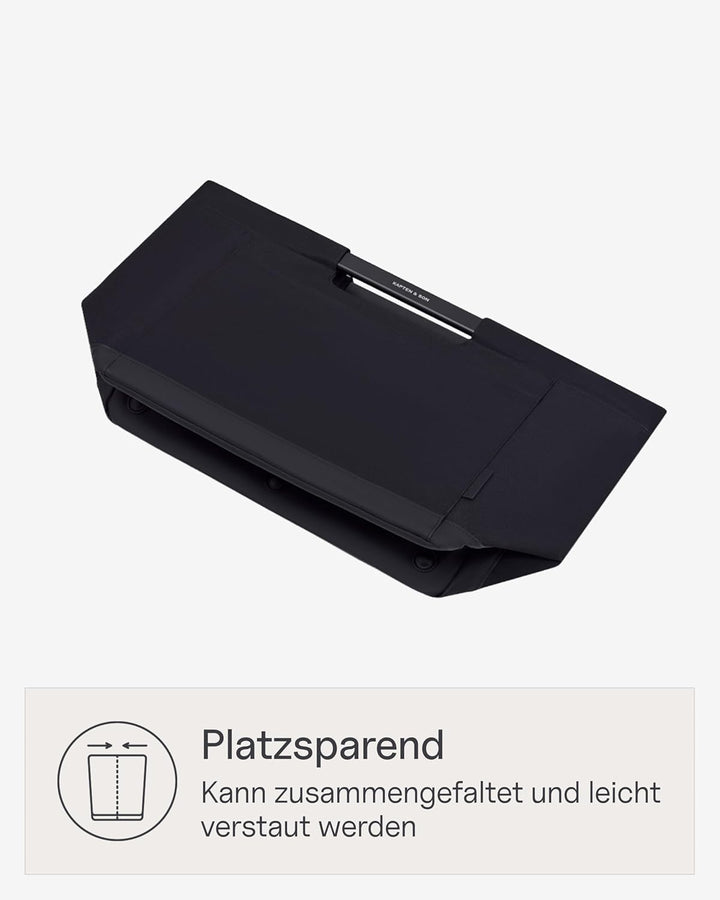 Kapten & Son Vaasa Einkaufskorb faltbar Schwarz 25 L | Korb Schwarz stabil | Inklusive Einkaufswagen