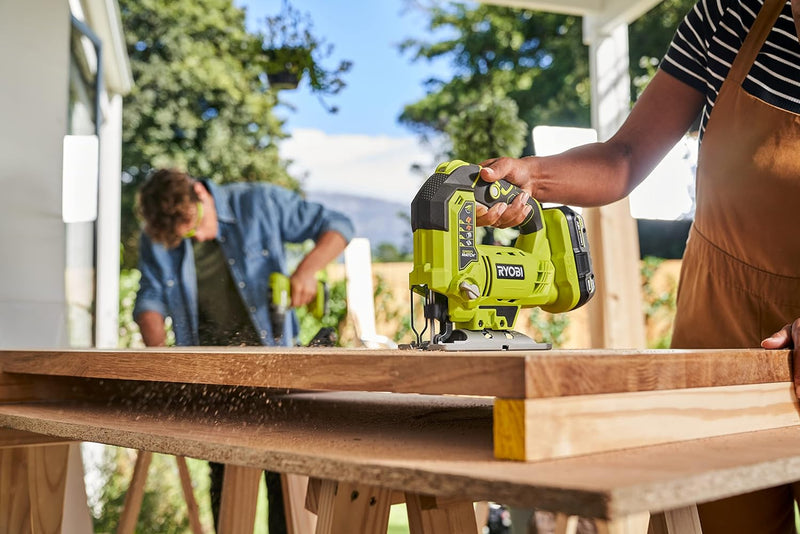 RYOBI 18 V ONE+ Akku-Stichsäge R18JS-0 (max. Schnitttiefe Holz: 101mm, Hublänge 25mm, stufenlose Hub