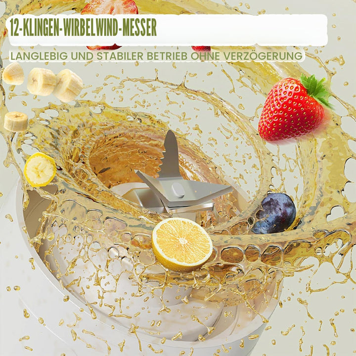 600ml Tragbarer Mixer Smoothie Maker to Go, Mini Standmixer, USB Aufladbarer, Kabellos Smoothie-Make