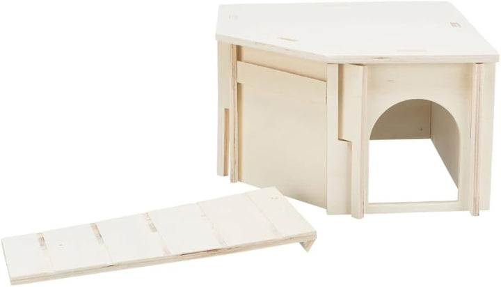 TRIXIE 'Kleintier Eckhaus ohne Klammern und Nägel für Meerschweinchen und Zwergkaninchen Haus Thore,