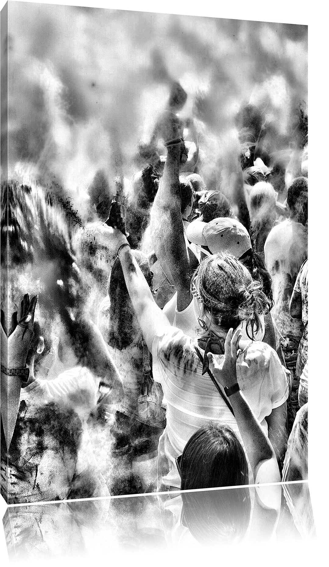 Pixxprint Monocrome, Farben Festival, Holi Indien, Format: 100x70 auf Leinwand, 100x70