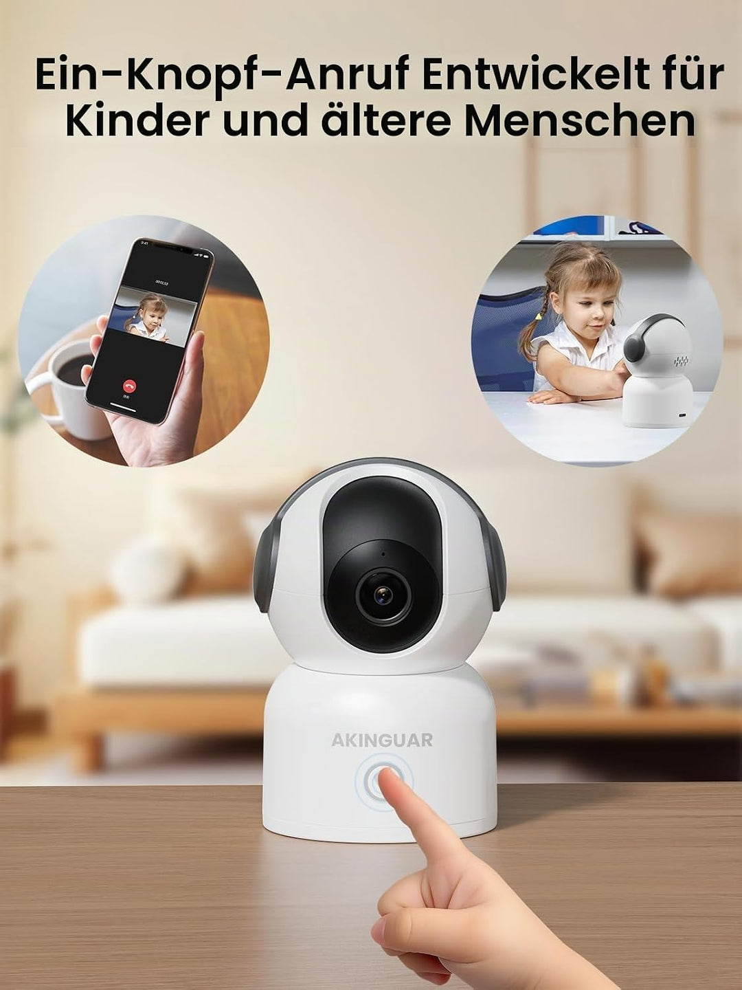 2K 3MP Überwachungskamera Innen, 2,4/5GHz WiFi,360° PT Innenkamera mit 32GB Karte,mit IR Nachtsicht,