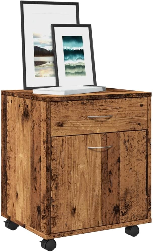 vidaXL Rollcontainer, Aktenschrank mit Stauraum, Rollschrank für Büro Arbeitszimmer, Bürocontainer B