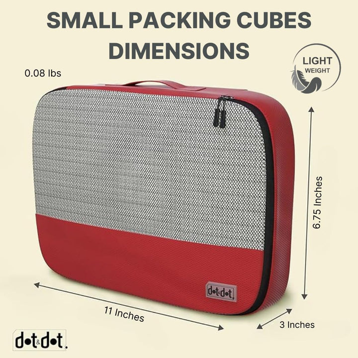 Small Travel Packing Cubes - 5 Piece Set Compression Packaging Cube Suitcase Organizer Small 5pc - R