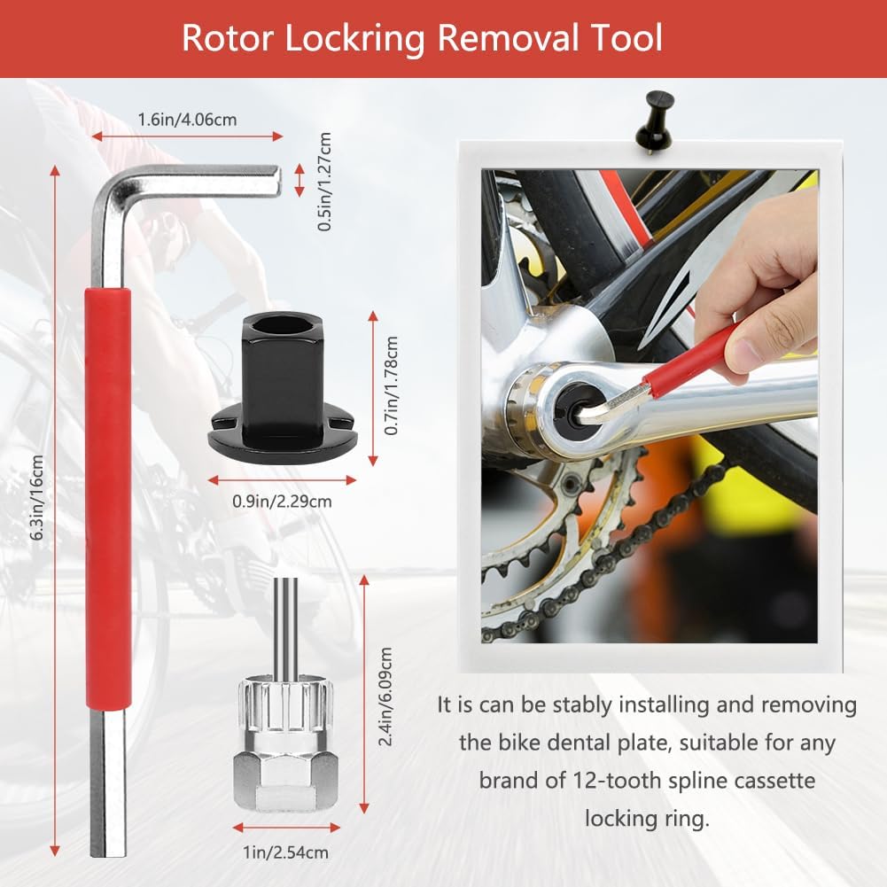 HUTHUHNHN Fahrrad-Werkzeug-Kit, einschliesslich Fahrrad Kurbel Removal Tool, 3-in-1 Fahrrad Kassette