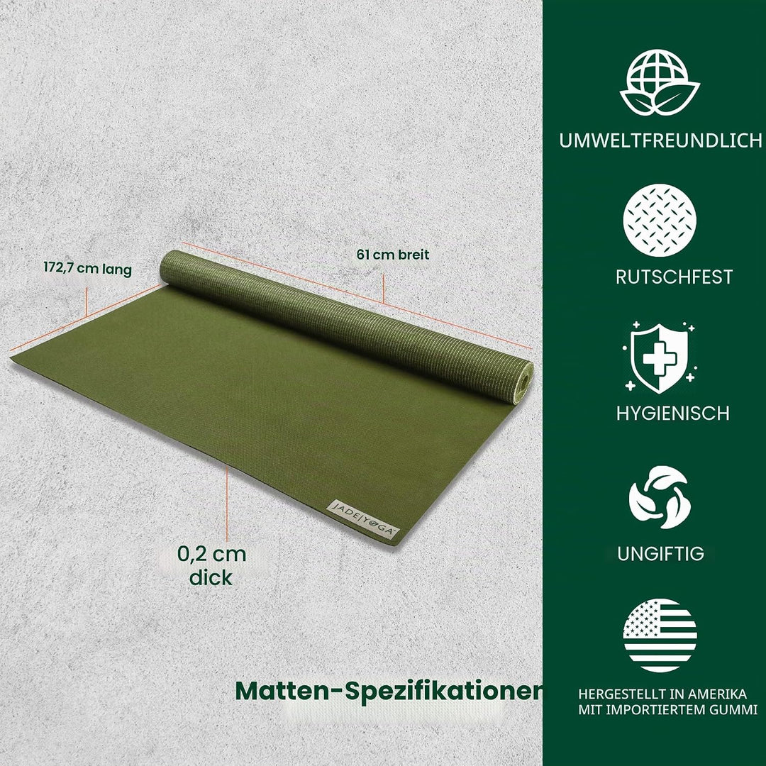Jade Yoga Voyager Yogamatte, 1,6 mm olivgrün, olivgrün
