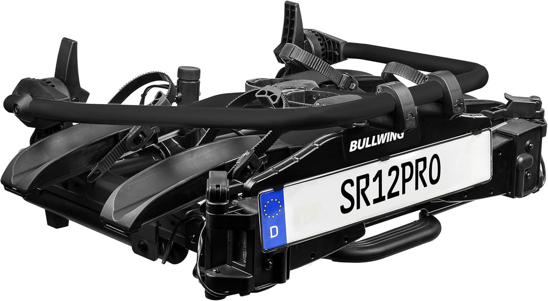 Bullwing SR12 PRO Fahrradträger für Anhängerkupplung 2 Fahrräder E-Bike 60kg Super Leicht LED