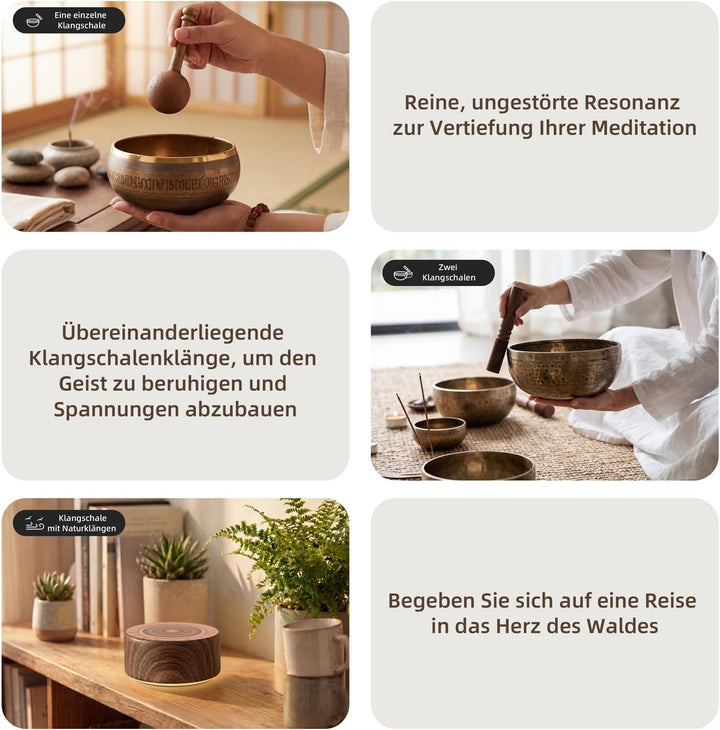Kipcush Tibetische Meditationsschalen-Klangmaschine – 7 Klangschalen in verschiedenen Grössen für Yo