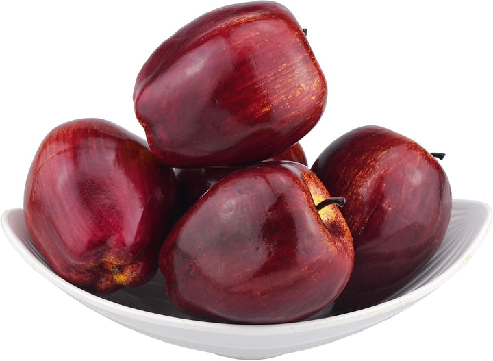 Künstliche, lebensechte Äpfel, 8-teilig, künstlich, dunkelrot, Apfel, rot, köstliche Äpfel, Set für