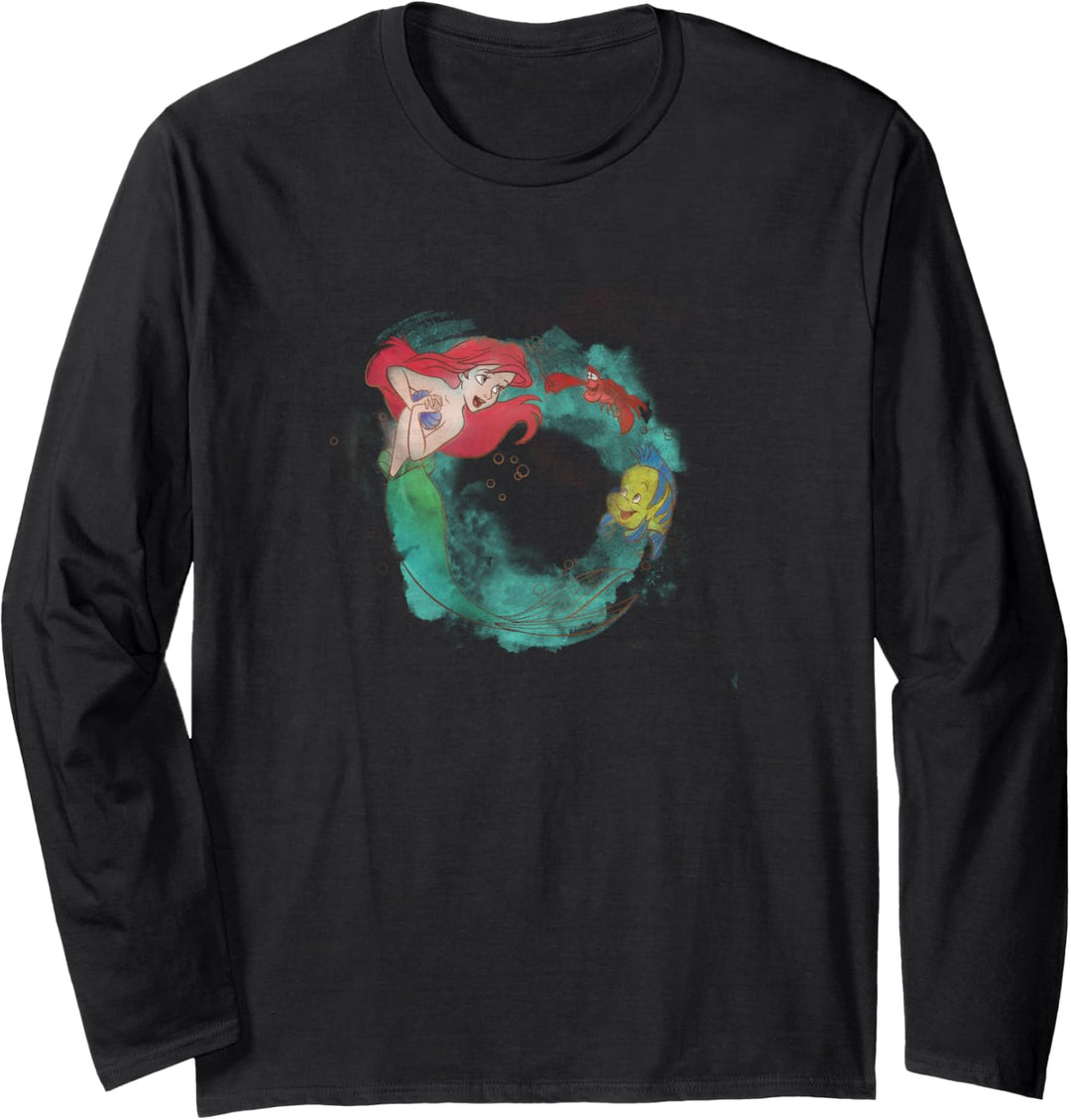 Disney The Little Mermaid Group Shot Singing Watercolor Langarmshirt
