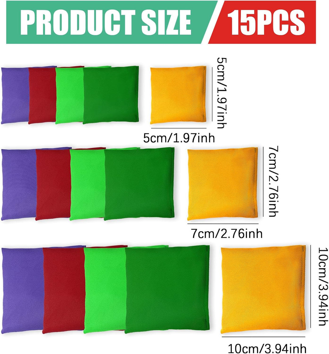 15 Stück Cornhole Werfen Bohnensäcke Set Bunt kreativeKraft Cornhole Säckchen Bean Bags wurfspiele b