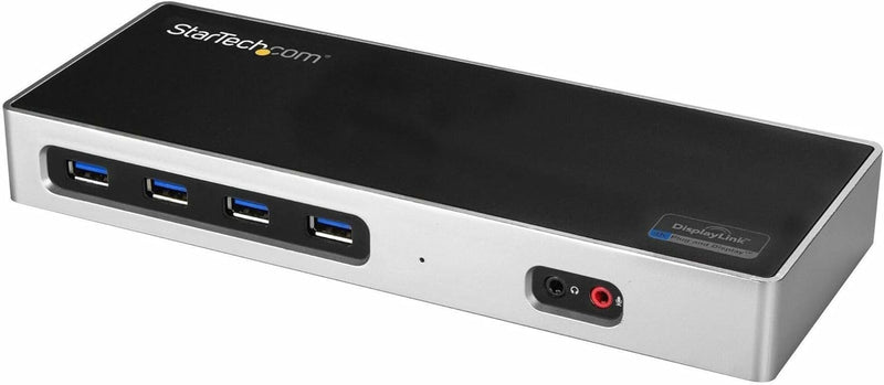 StarTech.com USB-C und USB-A DisplayLink Docking Station - Dockingstation für 2x Monitore 4K 60Hz Di