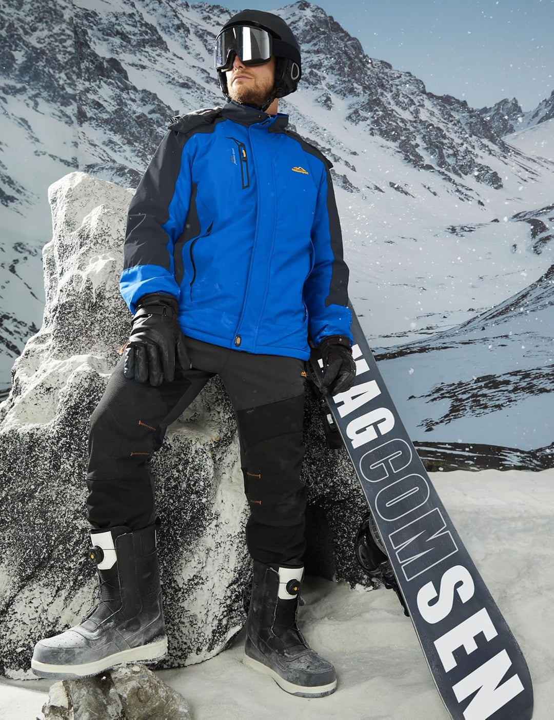MAGCOMSEN Winterjacke Herren Warm Gefüttert Skijacke Wasserdicht Regenjacke Snowboardjacke Outdoor F