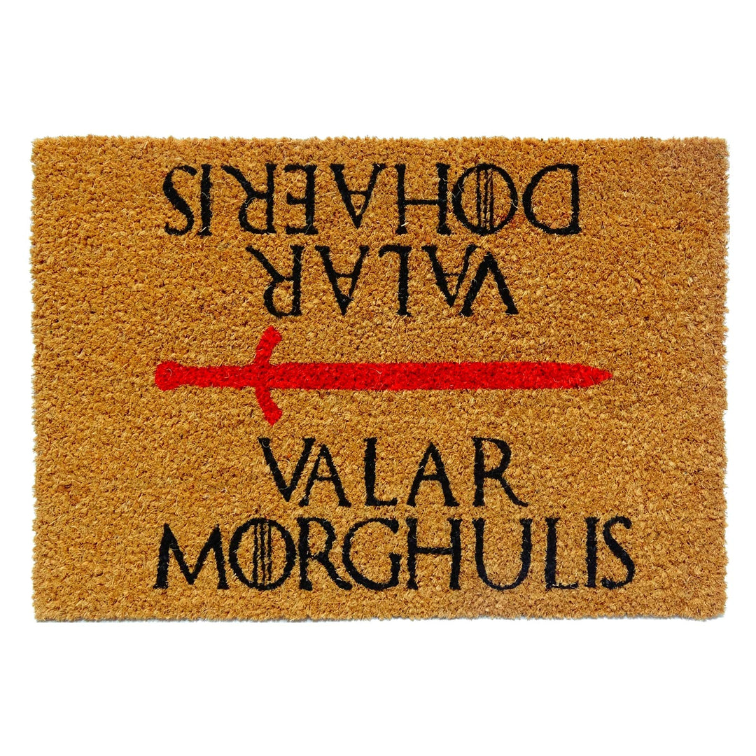 Fussmatte Kokos Aussen und Innen Lustig, 60x40 cm. Valar Morghulis, Valar Morghulis