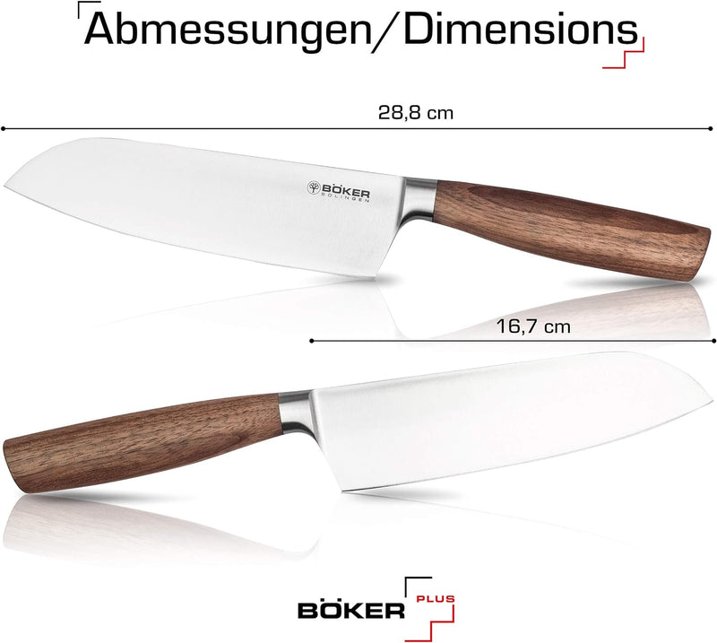 Böker 130730 SOLINGEN Core geschmiedetes Santoku Messer 17 cm mit Holzgriff - extrem scharfes Soling