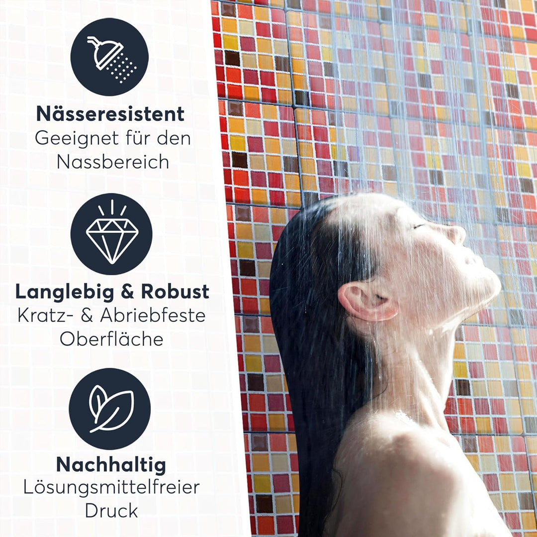 Mosaik Fliesen-Aufkleber I Selbstklebende Sticker-Fliesen für Küche u. Bad I Fliesenmotive für Küche