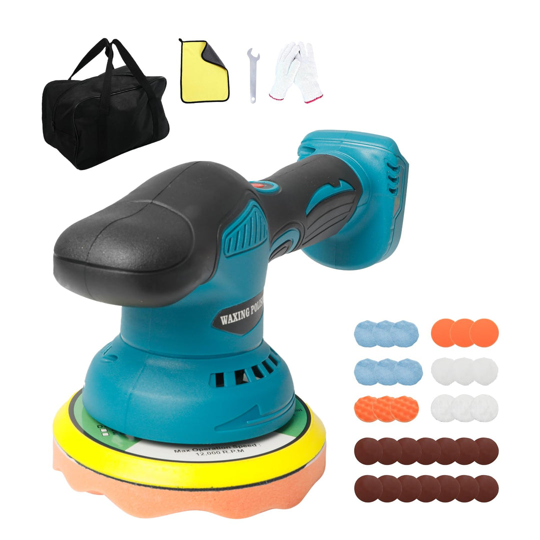 Kabelloser Auto Poliermaschine für Makita, bürstenloses 6-Zoll-Auto Politur-Set, 8 variable Geschwin