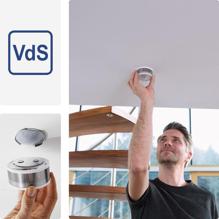 ABUS Mini-Rauchmelder GRWM30600 mit 10-Jahres-Batterie - Q-Label & DIN EN14604 zertifiziert - 85 dB