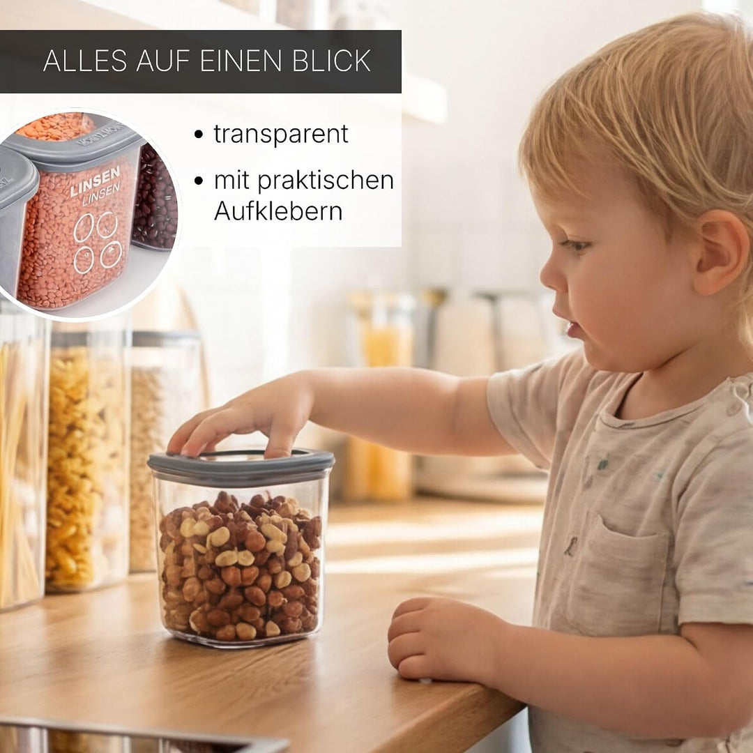 Moritz &amp; Moritz 12er Set Vorratsdosen mit Deckel Luftdicht - Lebensmittelecht für Lebensmittelaufbew