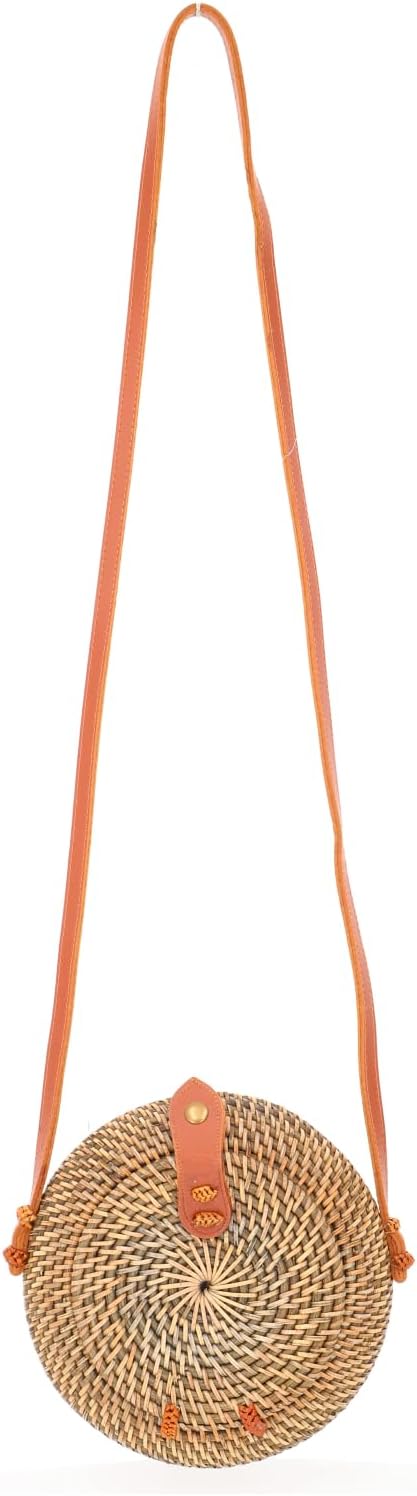 Geflochtene Handtasche, Korbtasche, Rattantasche, Bali rund, Modell 1 | 100 % Rattan, Unisex, tradit